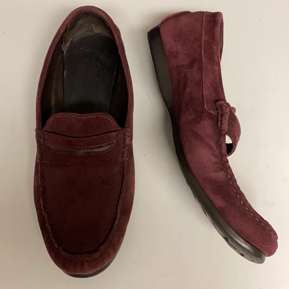 MUNRO Burgundy Suede Loafer Slip On Shoes Sz 10